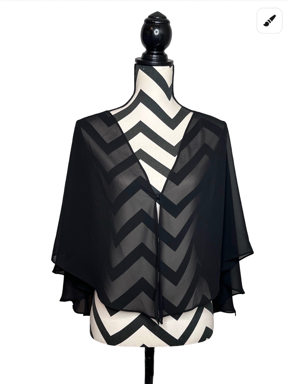 NWOT Susan Graver Whimsigoth 90's Witchy Sheer Caplet Top Sz M/L